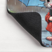 Graue Maus mit Regenschirm Mousepad (Ecke)