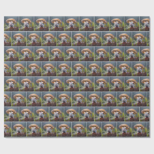 Graue Maus unter einem Toadstool Geschenkpapier (Flach)