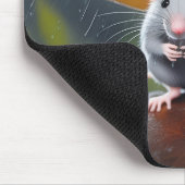Graue Maus unter einem Toadstool Mousepad (Ecke)