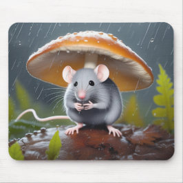 Graue Maus unter einem Toadstool Mousepad