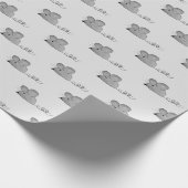 graue Mäuse auf hellgrau Geschenkpapier (Ecke)