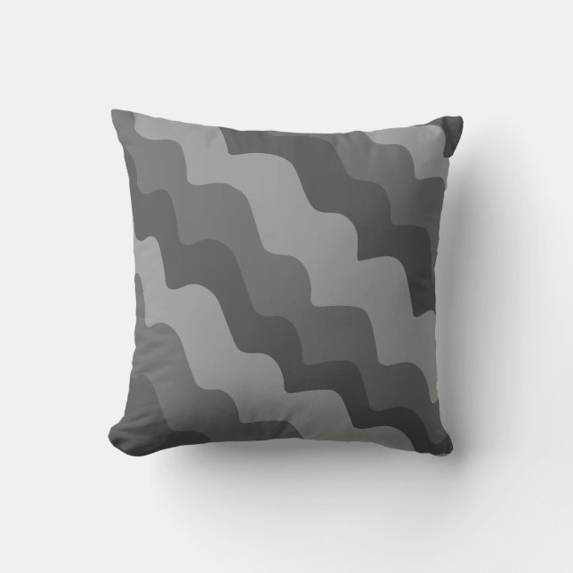 Graue Meereswellen Kissen (Vorderseite)