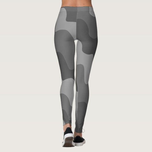 Graue Meereswellen Leggings (Rückseite)