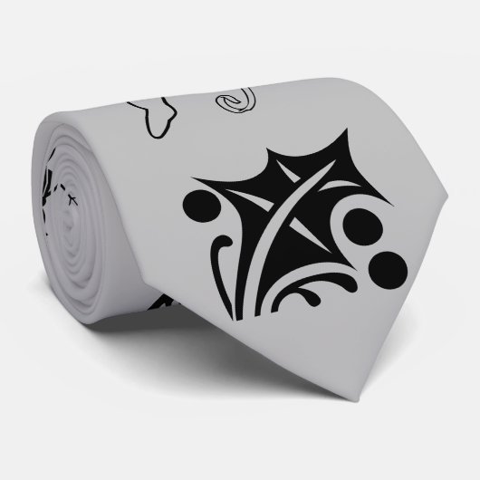 Graue MERRY CHRISTMAS-KRAWATTE Krawatte (Gerollt)