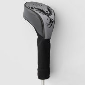 Graue Metallic Rising Phoenix Monogramm Initialen Golf Headcover (angewinkelt)
