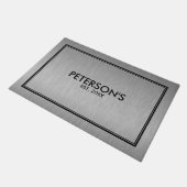 Graue Metallic Textur Schwarze Rahmen drucken Fußmatte (Schrägansicht)