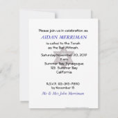 Graue Metallische Bar Mitzvah Einladung (Rückseite)