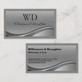 graue Metallunterlage | Einfache Textur mit Pinsel Visitenkarte (Vorne/Hinten)