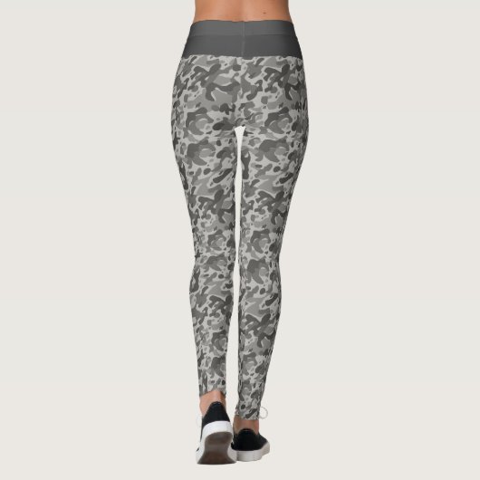 Graue militärische Tarnung weiße und graue Streife Leggings (Rückseite)