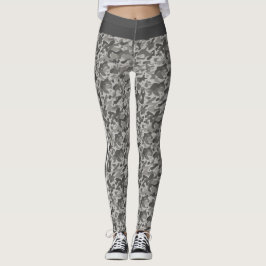 Graue militärische Tarnung weiße und graue Streife Leggings