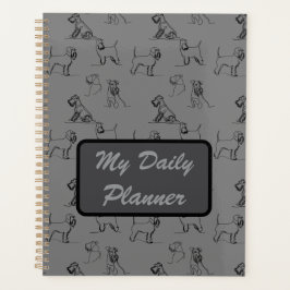 graue Miniatur Schnauzer Linie Art 1 Planer