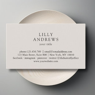 Graue Minimal Business Card Visitenkarte