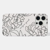 Graue Minimal Floral Ästhetisches Telefon Fall iPhone Hülle (Rückseite (Horizontal))