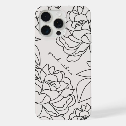 Graue Minimal Floral Ästhetisches Telefon Fall iPhone Hülle (Rückseite)
