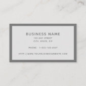 Graue Minimal-Visitenkarte Visitenkarte (Rückseite)