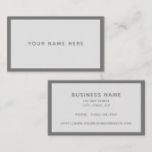 Graue Minimal-Visitenkarte Visitenkarte (Vorne/Hinten)