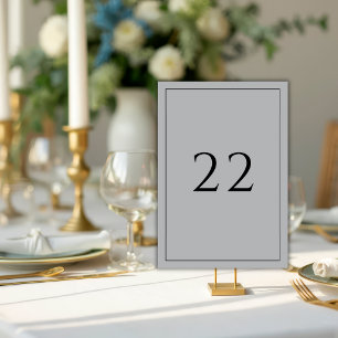 Graue minimalistische elegante Hochzeit Tischnummer