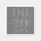 Graue Minimalistische, fette Art Wedding Serviette (Vorderseite)