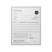 Graue Minimalistische Geschäftsrechnung - Verkaufs Notizblock (Rotiert)