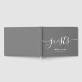Graue Minimalistische Kalligrafie Gästebuch (Voll)