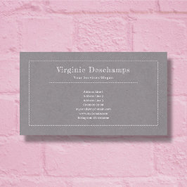 Graue Minimalistische Kraft Rustic Business Card Visitenkarte