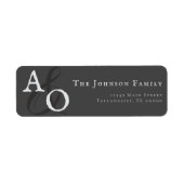 Graue Minimalistische Monogram-Adresse (Vorne)