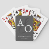 Graue Minimalistische Monogram-Bevorzugung Spielkarten (Rückseite)
