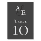 Graue Minimalistische Monogramm-Hochzeit Tischnummer (Rückseite)