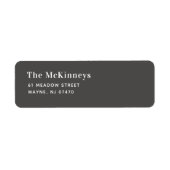 Graue Minimalistische Rücksendeadresse (Vorne)