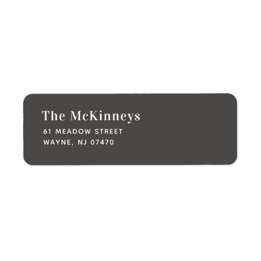 Graue Minimalistische Rücksendeadresse (Vorne)