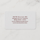 Graue Minimalistische Visitenkarte (Rückseite)