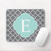 Graue Minze Quatrefolienmonogramm Mousepad (Mit Mouse)