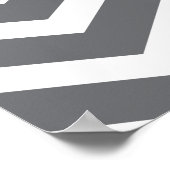 Graue Minze Zickzack Monogramm Poster (Ecke)