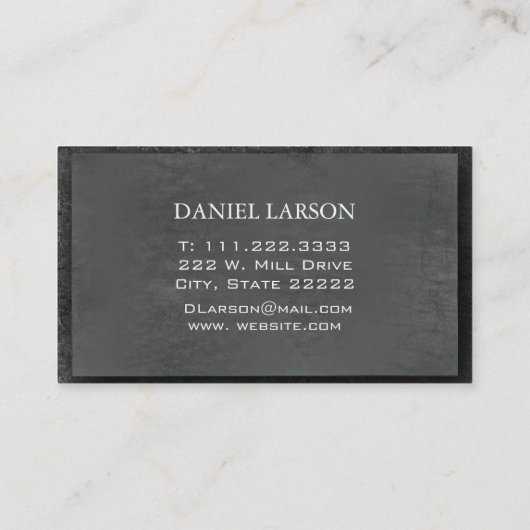 Graue mit Monogramm angehobene Geschäfts-Karte Visitenkarte (Rückseite)