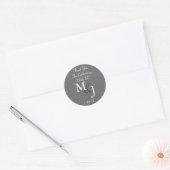 Graue Mit Monogramm Gastgeschenk Hochzeit - Gesche Runder Aufkleber (Umschlag)