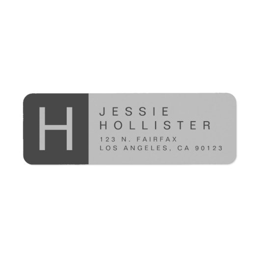 Graue Mit Monogramm Rücksendeadresse (Vorne)