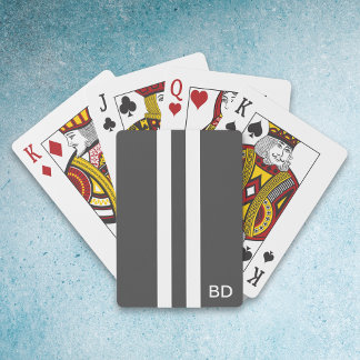 Graue Mit Monogramm Spielkarten für Männer