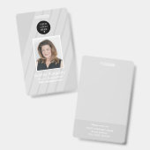 Graue Mitarbeiter-Foto-Ausweis Corporate Security Ausweis (Vorder- & Rückseite)