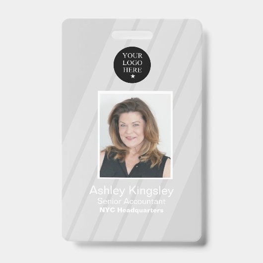 Graue Mitarbeiter-Foto-Ausweis Corporate Security Ausweis (Vorderseite)