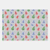 Graue moderne abstrakte Weihnachtsbäume Urlaub Wra Geschenkpapier Set (Vorderseite 3)