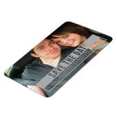 Graue, moderne Ausschneidung Speichern des Datumsf Magnet (Linke Seite)