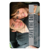 Graue, moderne Ausschneidung Speichern des Datumsf Magnet (Vertikal)