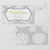 Graue moderne Blume Visitenkarte (Vorne/Hinten)
