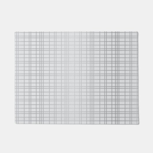 Graue, moderne, einfache, coole, trendige Rasterli Fußmatte (Vorderseite)