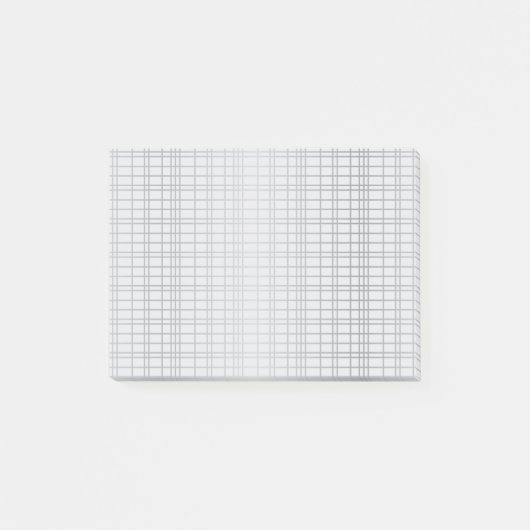 Graue, moderne, einfache, coole, trendige Rasterli Post-it Klebezettel (Vorderseite)