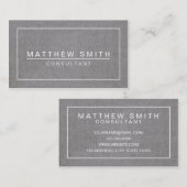 GRAUE MODERNE EINFACHE LEINENVISITENKARTE VISITENKARTE (Vorne/Hinten)
