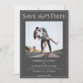 Graue moderne Foto-Speichern Sie das Datum Save The Date (Vorderseite)