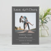Graue moderne Foto-Speichern Sie das Datum Save The Date (Stehend Vorderseite)