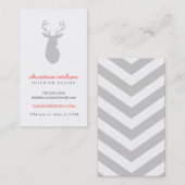 Graue, moderne Hirsche und Zickzack Streifen Visitenkarte (Vorne/Hinten)