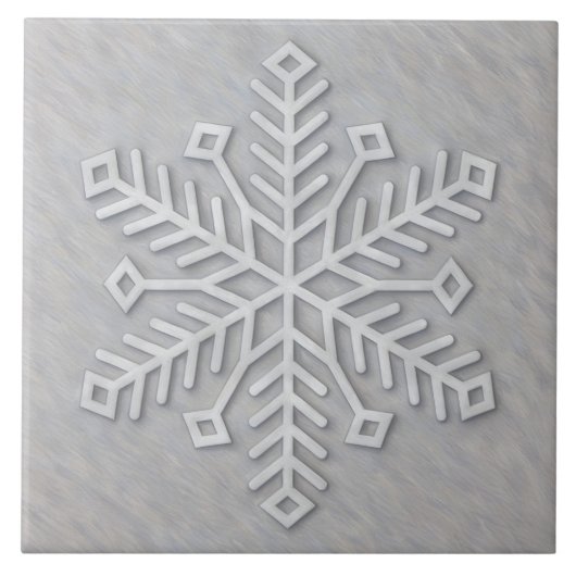Graue moderne Kunst-Schneeflocke Dekorative Fliese (Vorderseite)